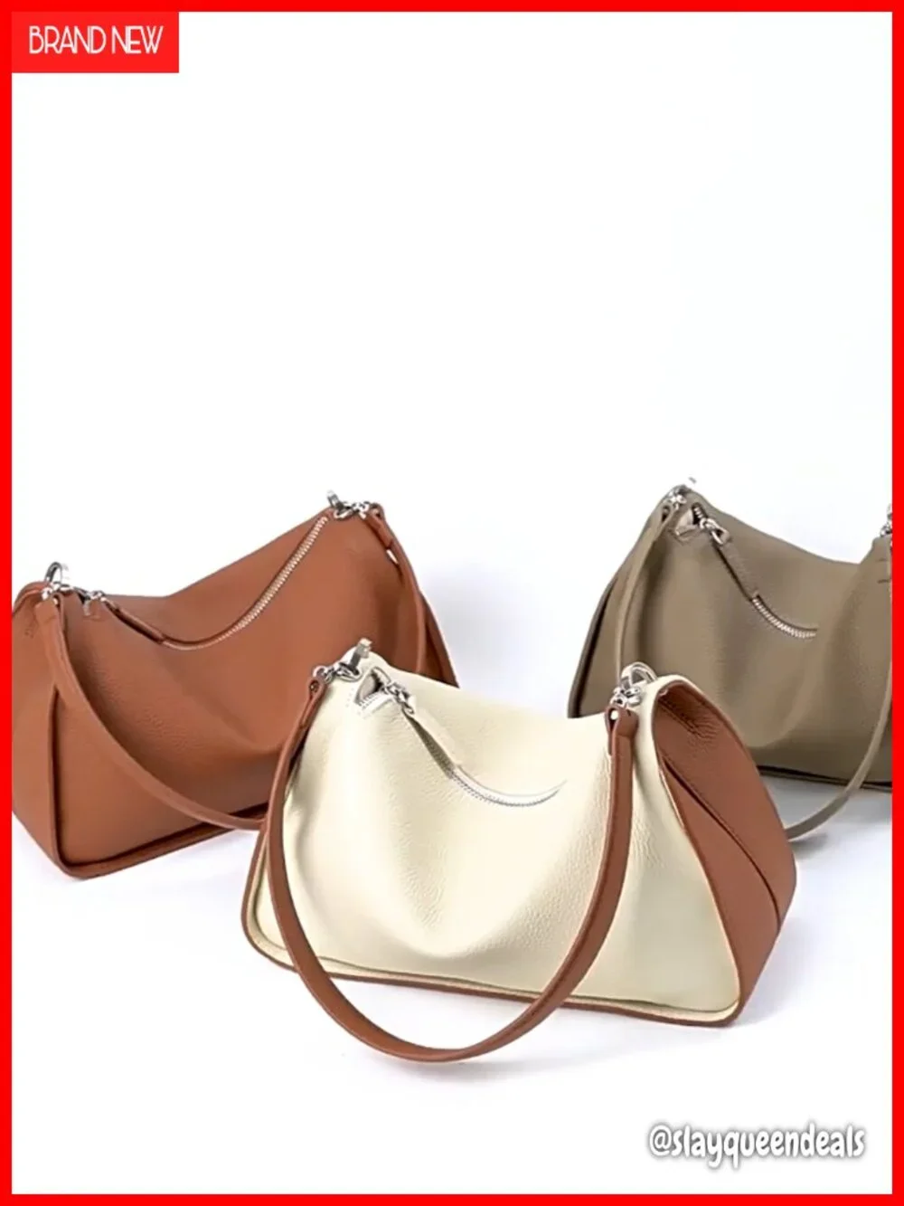 Genuine Leather Hobo Bag for Women Shoulder Crossbody Purse